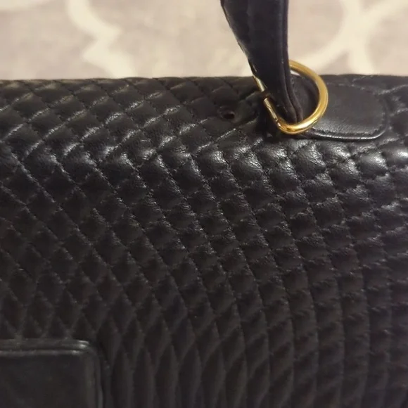Black Leather Quilted Crossbody Purse - Picture 10 of 11